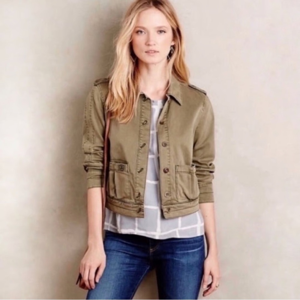 Hei hei Olive Green Cropped Jacket